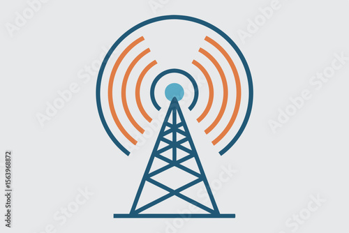 mono line icon antenna tower signal transmission