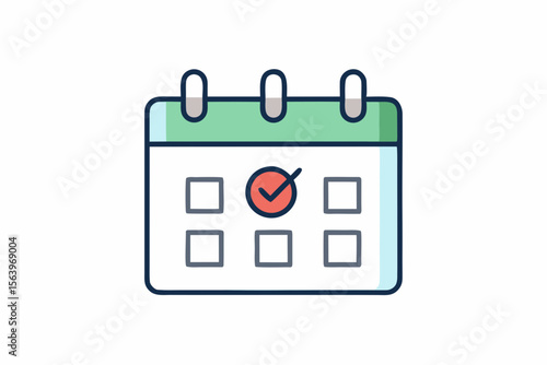 mono line vector icon calendar with date