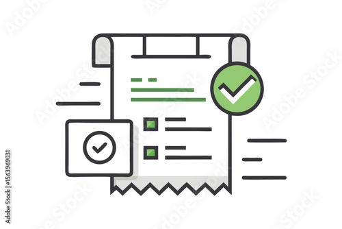 mono line vector icon digital invoice template