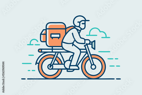 mono line vector icon delivery bike transport