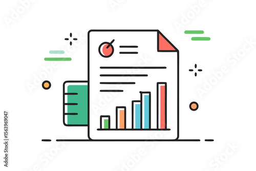 mono line vector icon financial chart growth