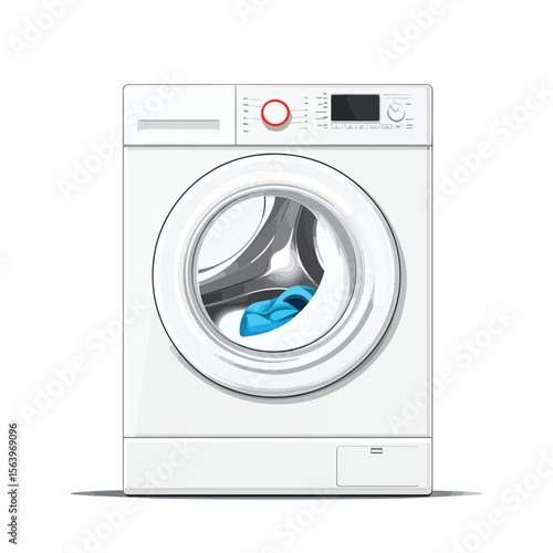 Modern washing machine with laundry Illustration vector design