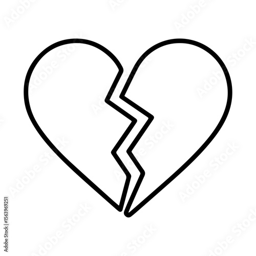 line icon Broken Heart on white background vector
Vector icon on white background