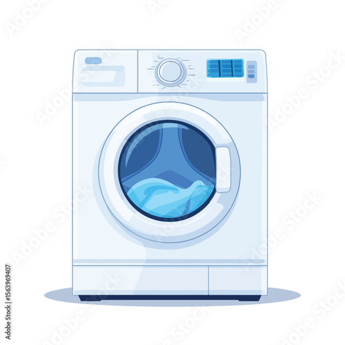 Modern washing machine with laundry Illustration vector design