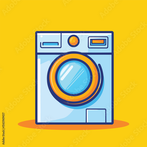 Modern washing machine with laundry Illustration vector design