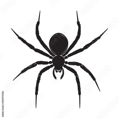 Close-up of a hairy black widow spider, an isolated arachnid on a white background, perfect for those with arachnophobia