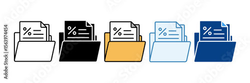 Tax Filing  Icon Set Multiple Style Collection