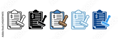 Budget Approval  Icon Set Multiple Style Collection