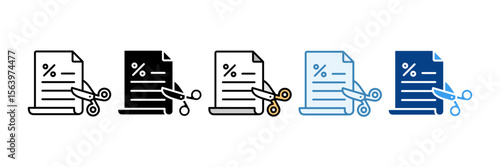 Tax Deduction  Icon Set Multiple Style Collection