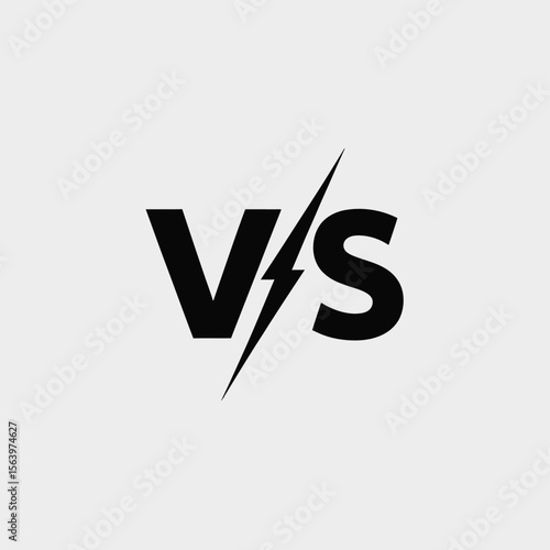 Versus v s symbol design with lightning bolt element