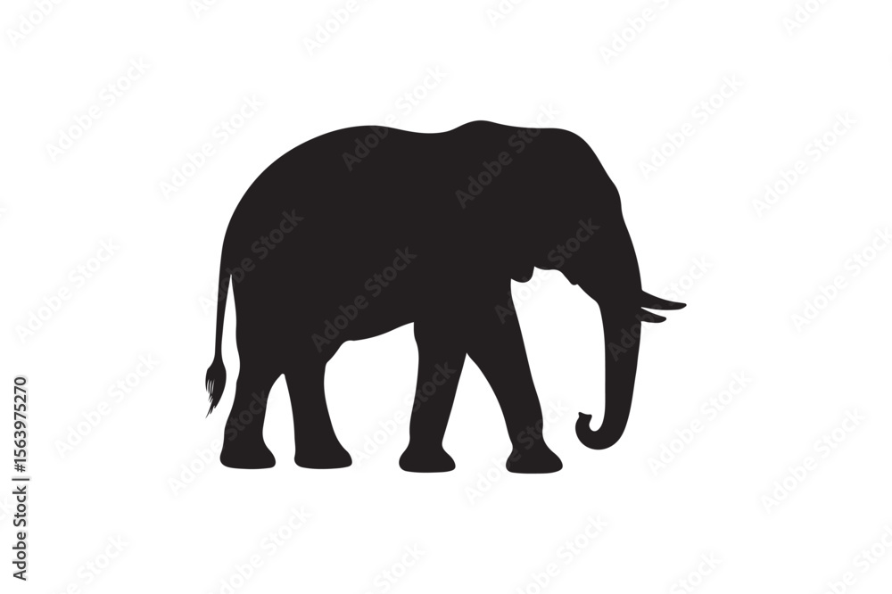 Fototapeta premium Majestic Elephant Silhouette Wildlife Vector Art