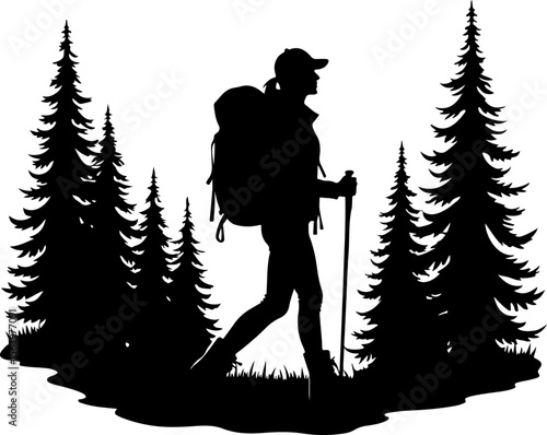 Hikers, Backpackers, Hiking, Trekking, Outdoors, Nature, Adventure, Mountains, Hills, Forest, Trees, Pine trees, Wilderness, Exploration, Travel, Journey, Expedition, Sport, Recreation, Hobby, Activit