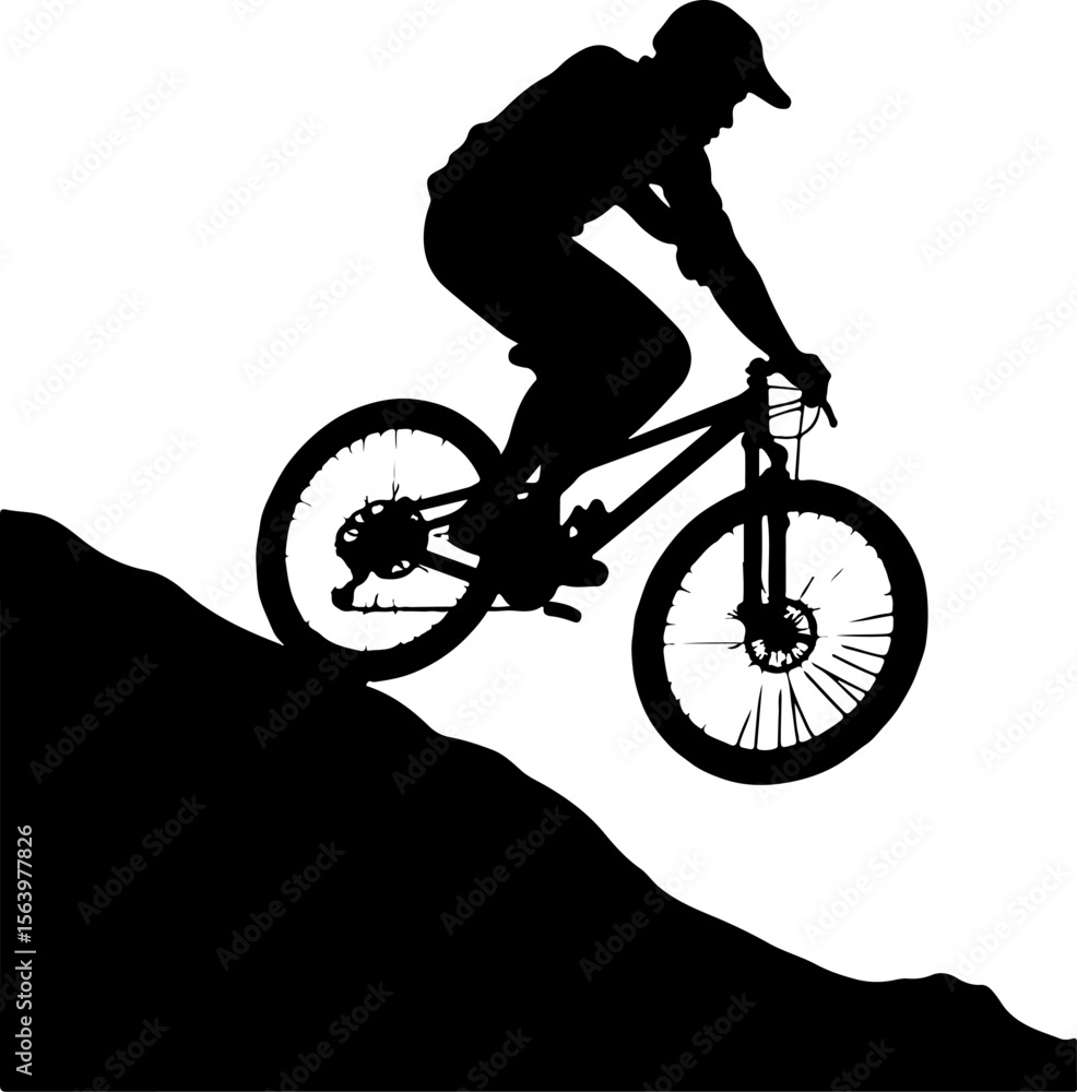 Obraz premium mountain biking, cycling, man and tree vector bundle