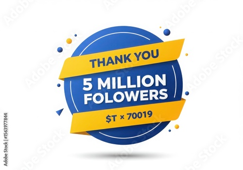 Thank you for 5 million followers with a celebratory graphic