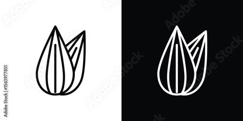 Almond icon. Simple thin line, outline vectors