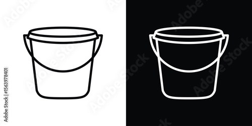 Bucket icon. Simple thin line, outline vectors