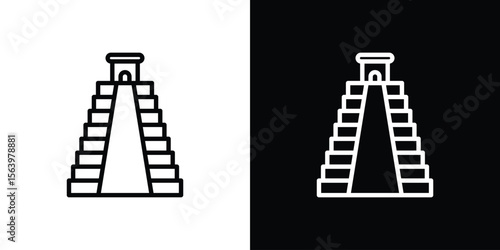Chichen Itza icon. Simple thin line, outline vectors