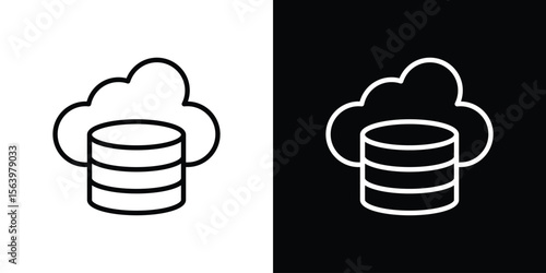 Cloud server icon. Simple thin line, outline vectors