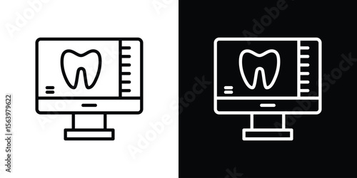 Dental X ray icon. Simple thin line, outline vectors