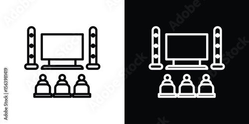 Home cinema icon. Simple thin line, outline vectors