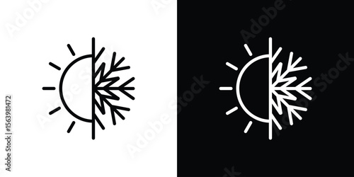 Hot and cold icon. Simple thin line, outline vectors