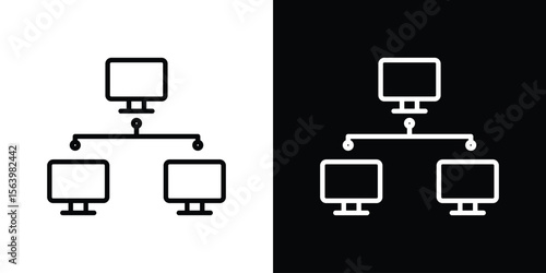 Local network icon. Simple thin line, outline vectors