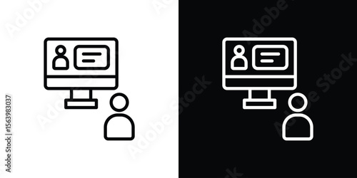 Online course icon. Simple thin line, outline vectors