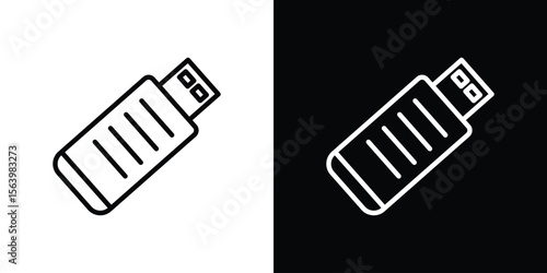 Pendrive icon. Simple thin line, outline vectors