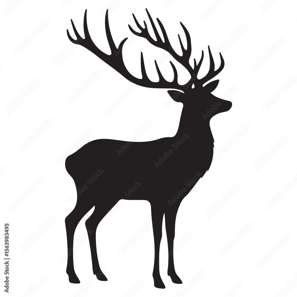 Obraz premium Elegant Deer Silhouette Art for Wildlife Enthusiasts