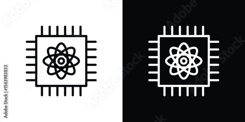 Quantum computing icon. Simple thin line, outline vectors