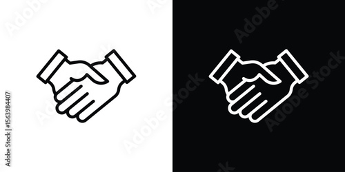 Shake hands icon. Simple thin line, outline vectors