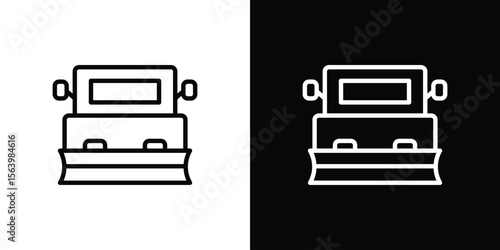 Snowplow icon. Simple thin line, outline vectors