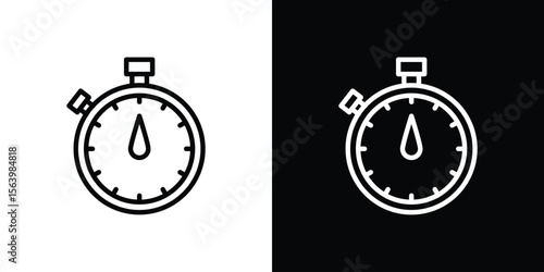 Stopwatch icon. Simple thin line, outline vectors