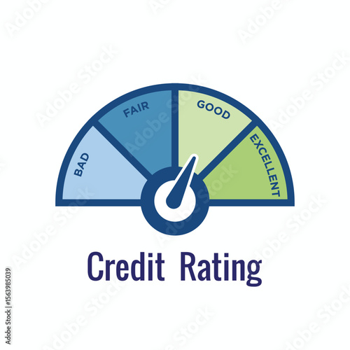 Credit Rating Icon with Good Credit Score Loans