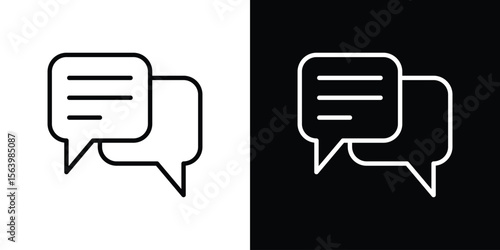 Text chat icon. Simple thin line, outline vectors