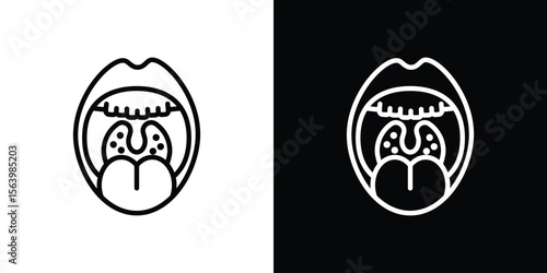 Tonsillitis icon. Simple thin line, outline vectors