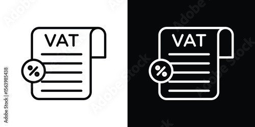 Value added tax VAT icon. Simple thin line, outline vectors