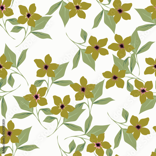 Hand drawn colourful florals Seamless pattern. Abstract Florals pattern. Colourful background. Designed for paper, cover, fabric, decor, wall paper and etc.