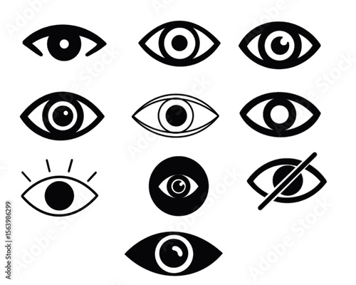 eye icon set. vision icon, see view icons - eyesight symbol - invisible eye hide icon, incognito icon no eye view hidden icon set. Hidden icon vector
