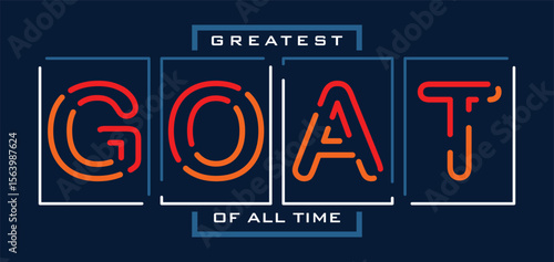 GOAT Greatest of All Time, typography tee shirt design. Motivation and inspirational quote. Clothing,t shirt, apparel and other uses Vector print, typography, poster.