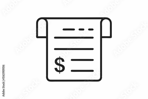 mono line icon receipt slip payment
