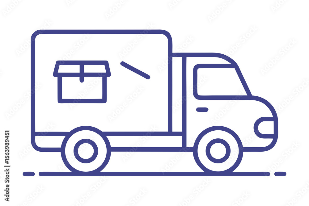 Fototapeta premium simple mono line icon delivery shipping box