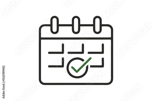 simple mono line icon calendar date planner