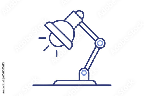 simple mono line icon desk lamp light