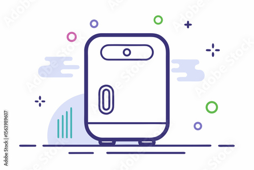 simple mono line icon smart air purifier