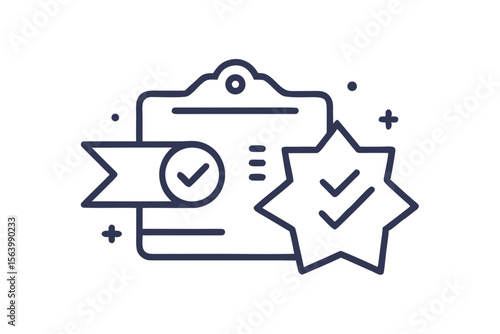 mono line vector icon verification check mark