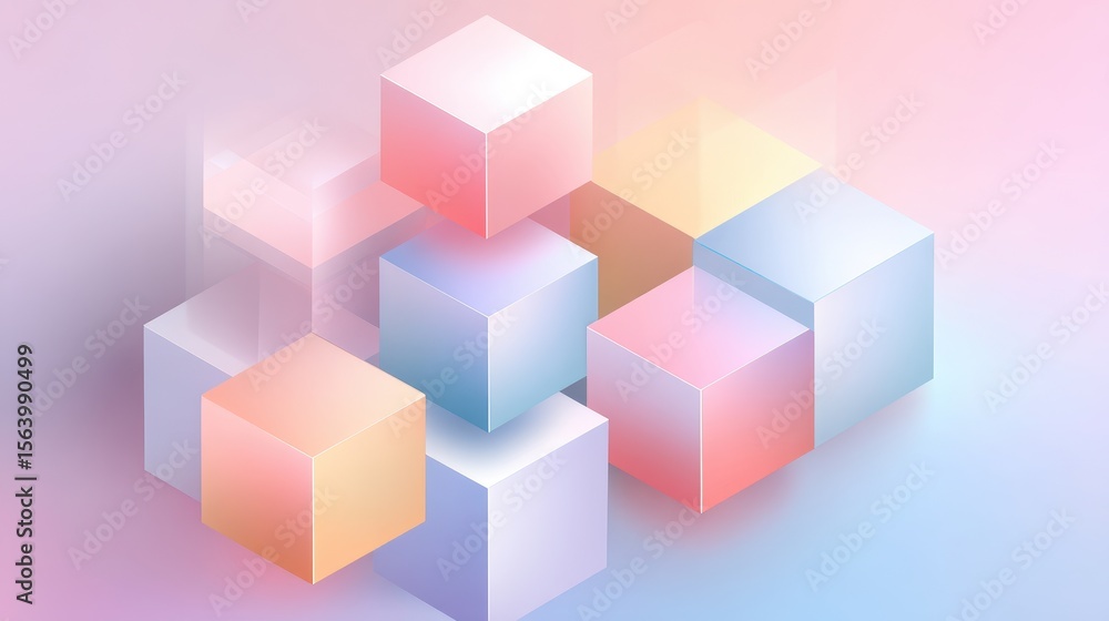 Background with abstract geometric pastel cubes for creative design Background with abstract geometric pastel cubes for creative design
