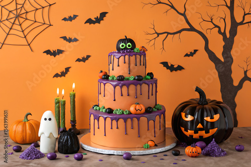 halloween pumpkin and ghost, Halloween cake , Halloween Theme , Halloween 