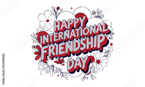 International friendship day typography t-shirt design. Vector illustration.