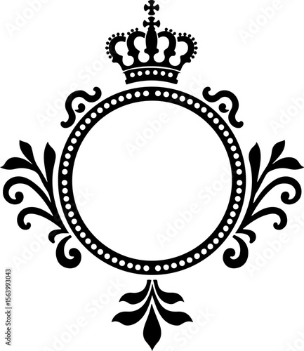 Royal Crown Frame with Laurel Wreath Ornament king vector 